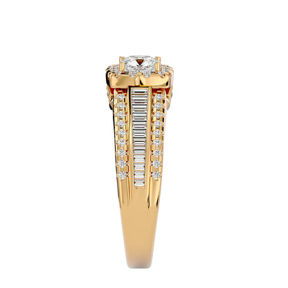 Cushion channel setting diamond engagement ring
