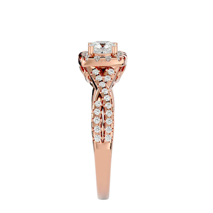 Lumina halo diamond engagement ring