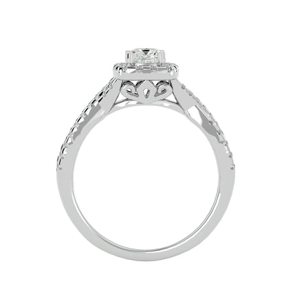 Lumina halo diamond engagement ring