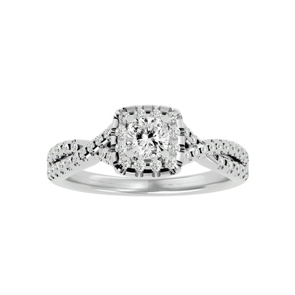 Lumina halo diamond engagement ring