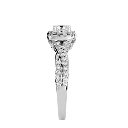 Lumina halo diamond engagement ring