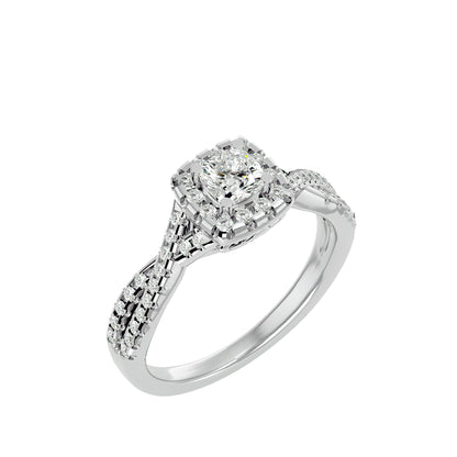 Lumina halo diamond engagement ring