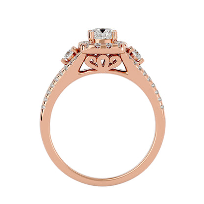 Lyra halo diamond engagement ring
