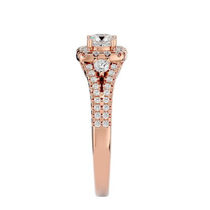 Lyra halo diamond engagement ring