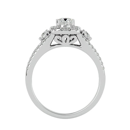 Lyra halo diamond engagement ring