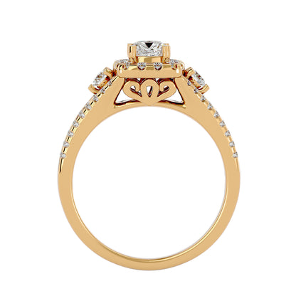 Lyra halo diamond engagement ring