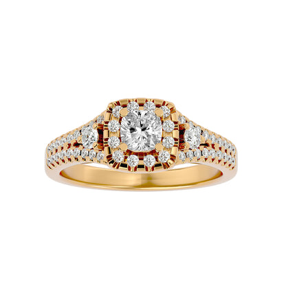 Lyra halo diamond engagement ring