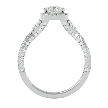 Side trillion diamond engagement ring