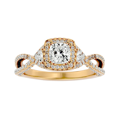 Side trillion diamond engagement ring