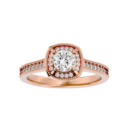 The Benette vintage halo diamond engagement ring