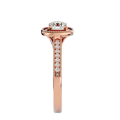 The Benette vintage halo diamond engagement ring