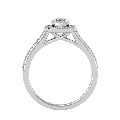 The Benette vintage halo diamond engagement ring