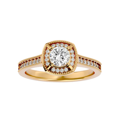 The Benette vintage halo diamond engagement ring
