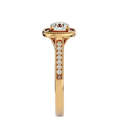 The Benette vintage halo diamond engagement ring