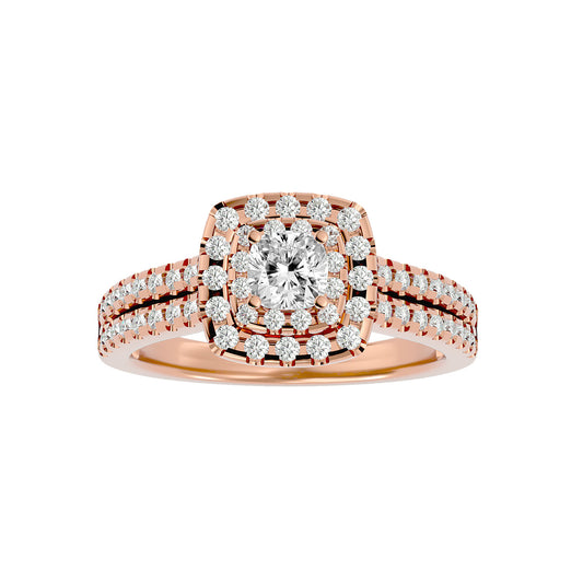 Bea Double halo diamond engagement ring