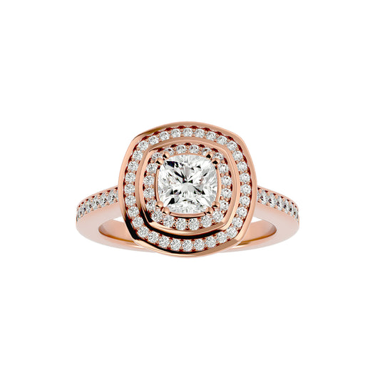 Diamond halo diamond engagement ring