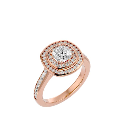 Diamond halo diamond engagement ring