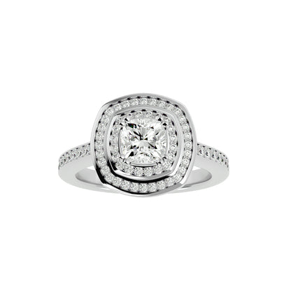 Diamond halo diamond engagement ring