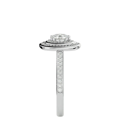 Diamond halo diamond engagement ring