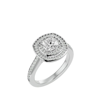 Diamond halo diamond engagement ring
