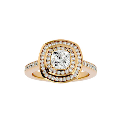 Diamond halo diamond engagement ring