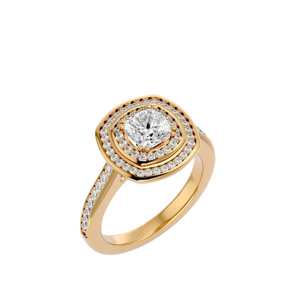 Diamond halo diamond engagement ring