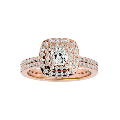 Markie double halo diamond engagement ring