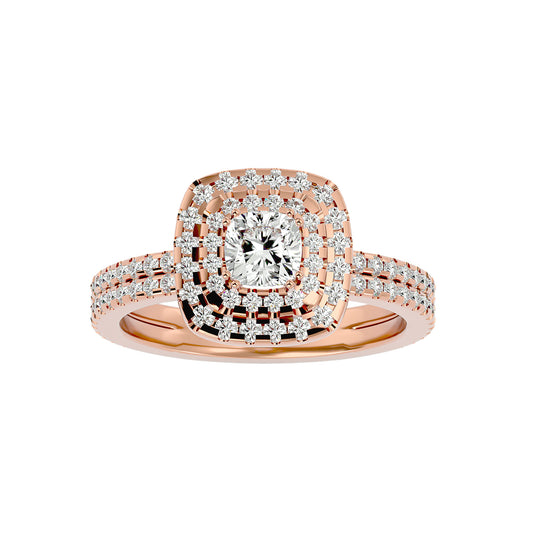 Markie double halo diamond engagement ring
