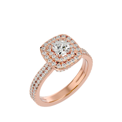 Markie double halo diamond engagement ring