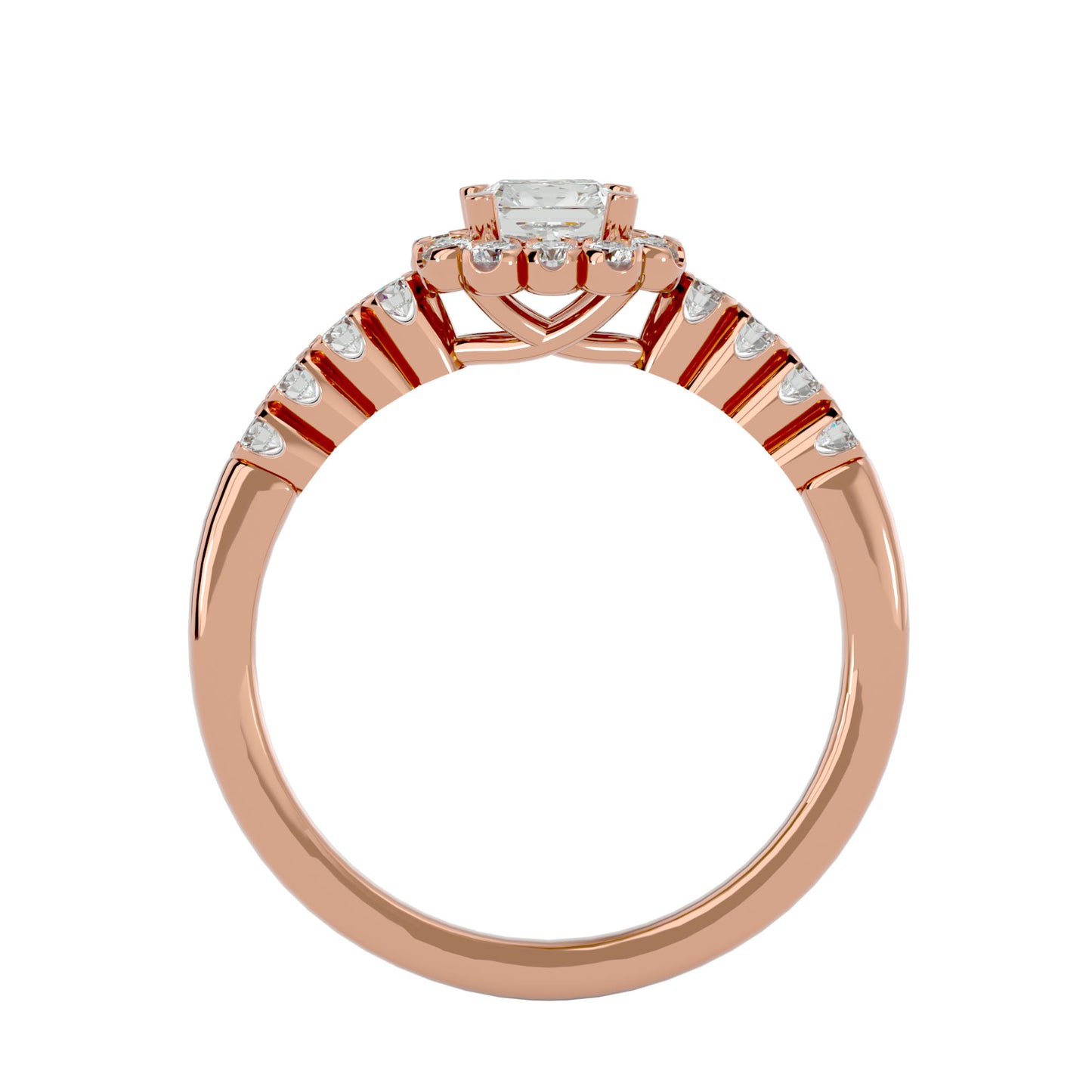 Genelia halo diamond engagement ring