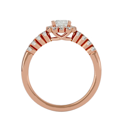 Genelia halo diamond engagement ring