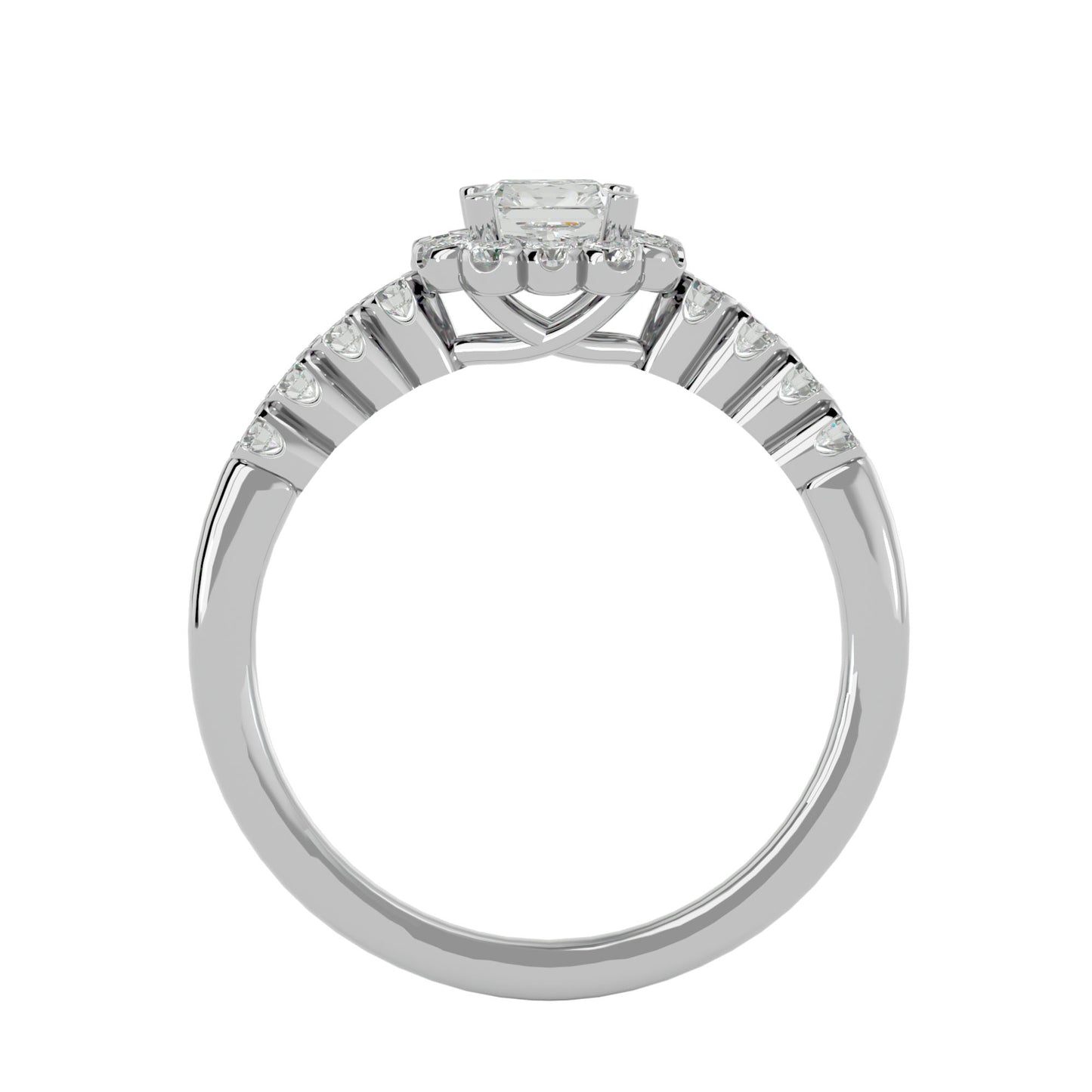 Genelia halo diamond engagement ring