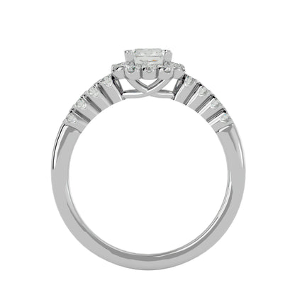 Genelia halo diamond engagement ring