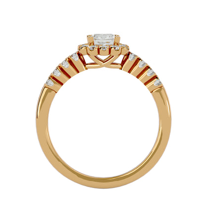 Genelia halo diamond engagement ring