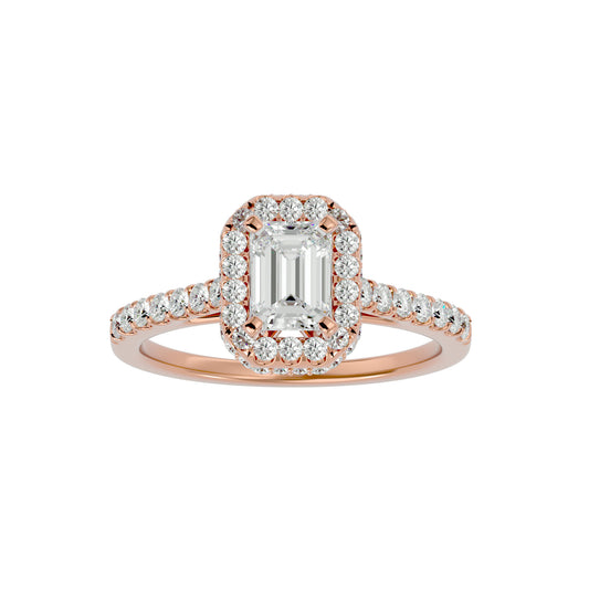 Erica emerald halo diamond engagement ring