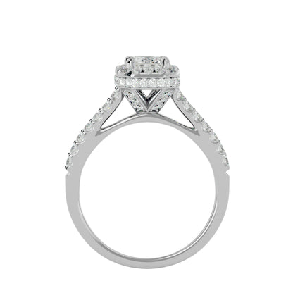 Erica emerald halo diamond engagement ring