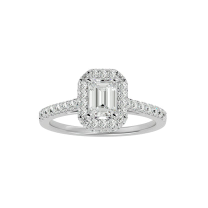 Erica emerald halo diamond engagement ring