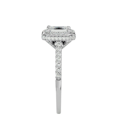 Erica emerald halo diamond engagement ring
