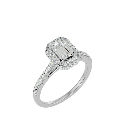 Erica emerald halo diamond engagement ring