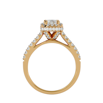 Erica emerald halo diamond engagement ring