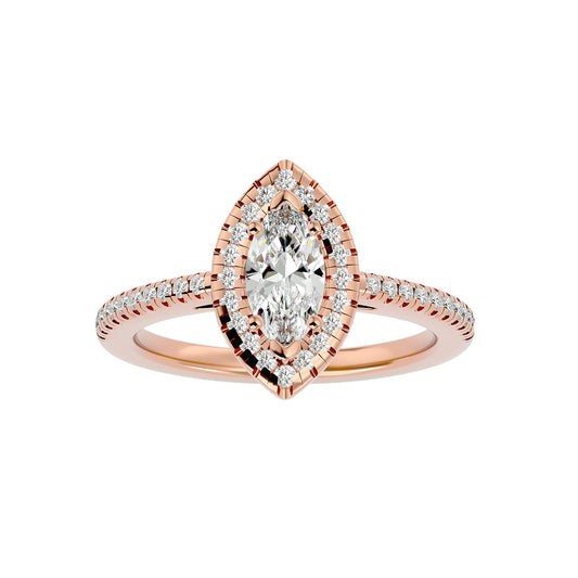 Marquise halo diamond engagement ring