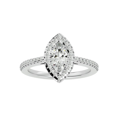 Marquise halo diamond engagement ring