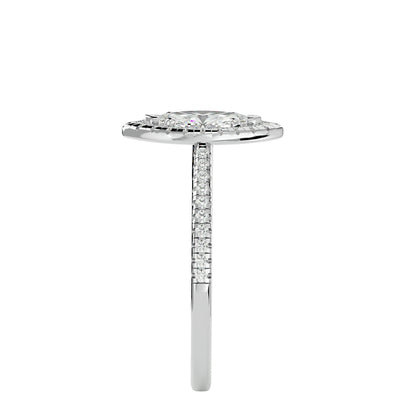 Marquise halo diamond engagement ring