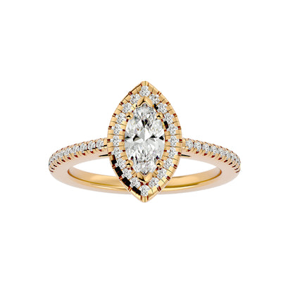 Marquise halo diamond engagement ring
