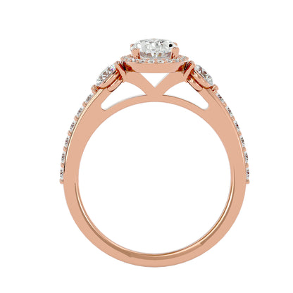 3 stone Oval diamond engagement ring