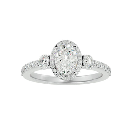 3 stone Oval diamond engagement ring