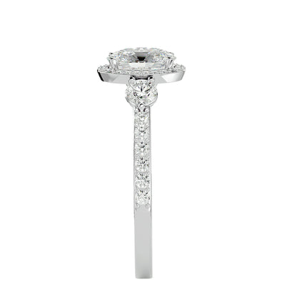 3 stone Oval diamond engagement ring