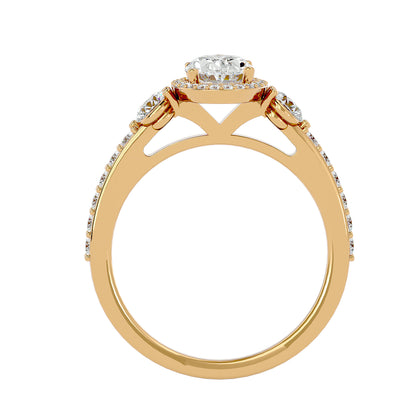 3 stone Oval diamond engagement ring