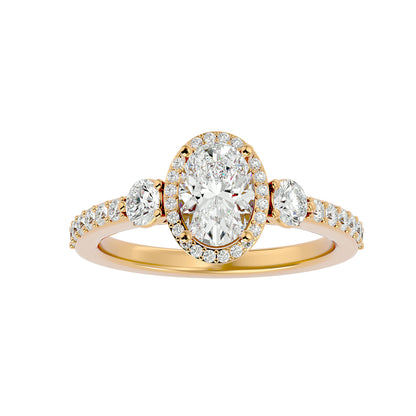 3 stone Oval diamond engagement ring