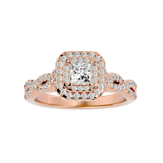 Sean criss cross halo diamond engagement ring